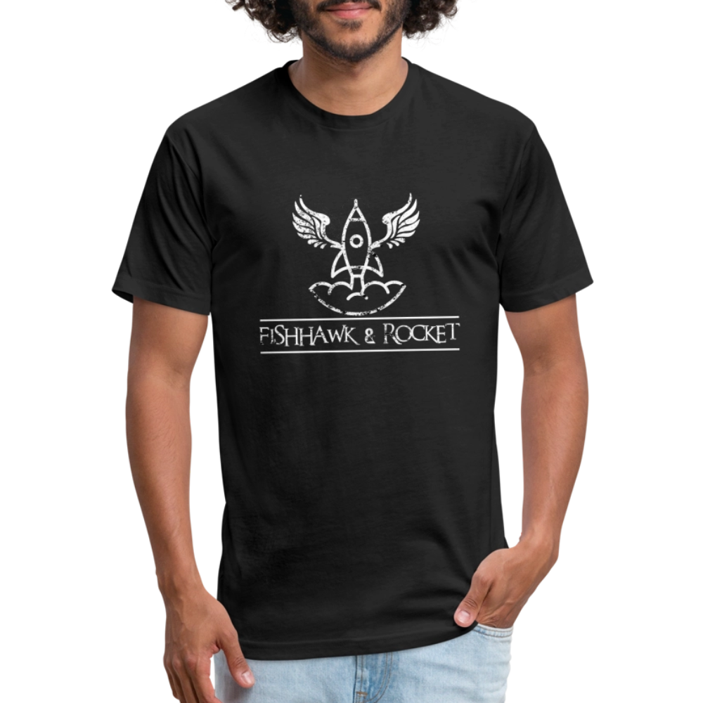 Fishhawk & Rocket Fitted Cotton/Poly T-Shirt - black