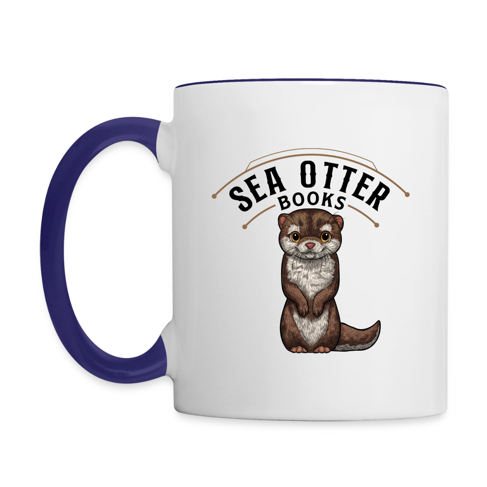 Sea Otter Books Contrast Coffee Mug - white/cobalt blue