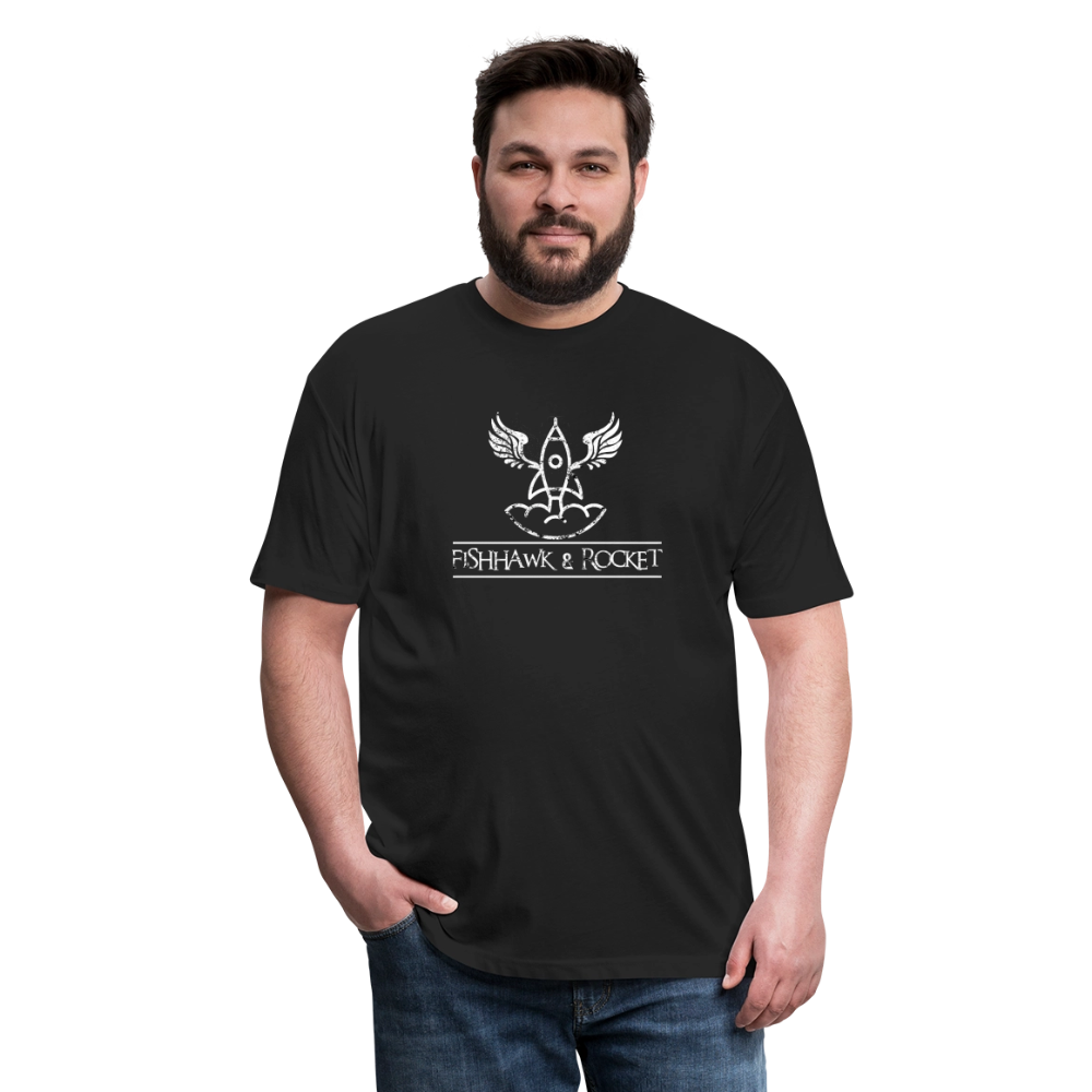 Fishhawk & Rocket Fitted Cotton/Poly T-Shirt - black