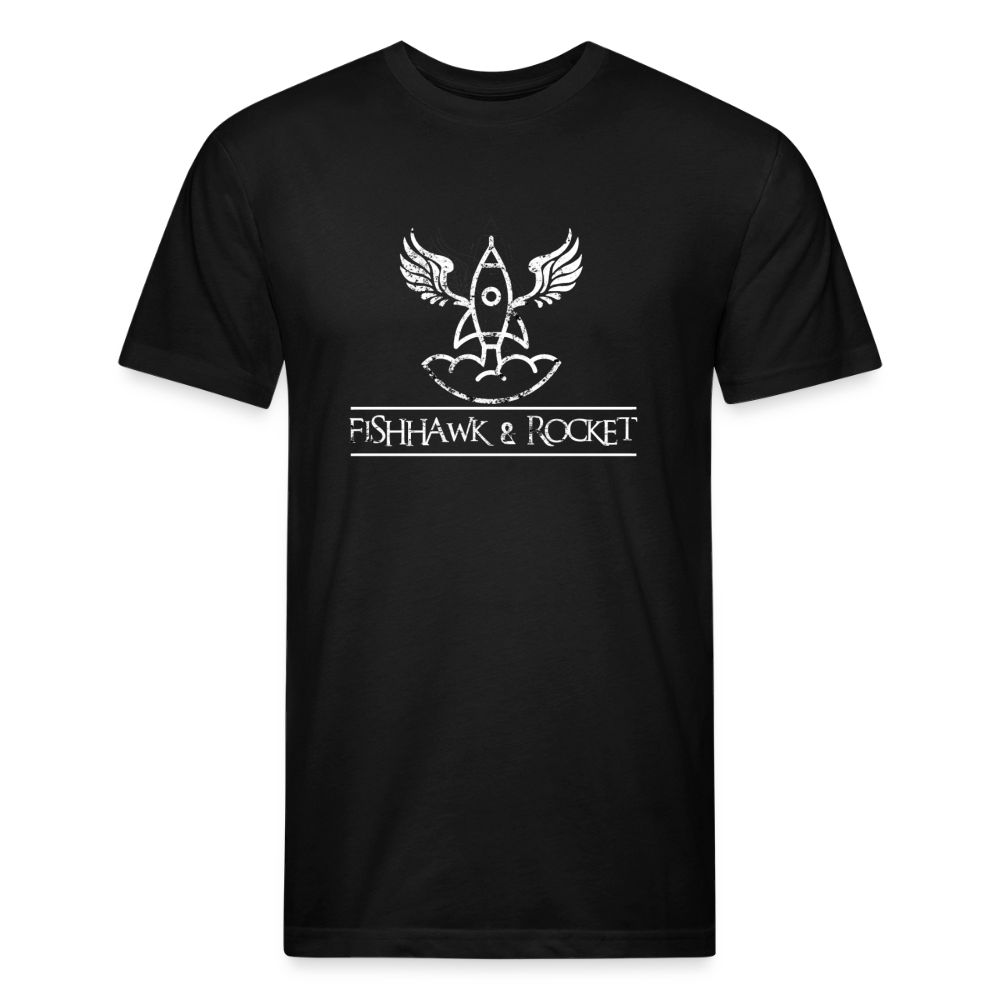 Fishhawk & Rocket Fitted Cotton/Poly T-Shirt - black