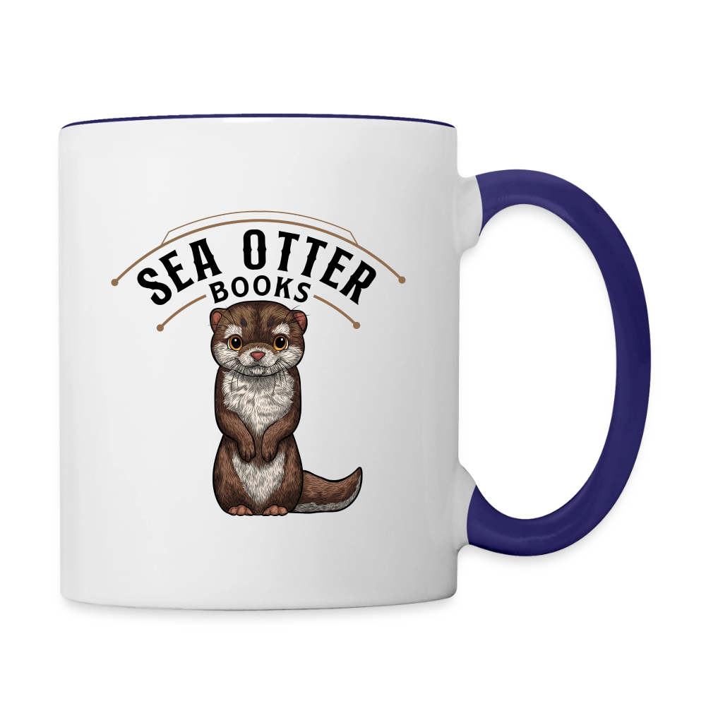 Sea Otter Books Contrast Coffee Mug - white/cobalt blue