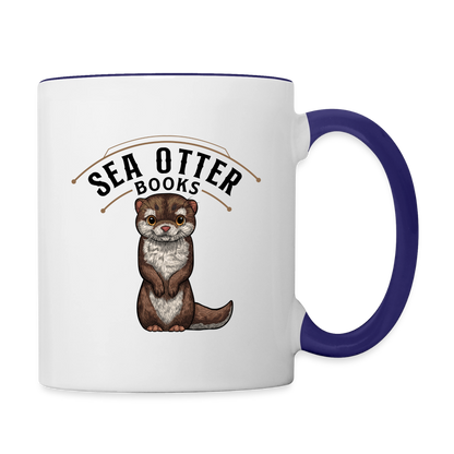 Sea Otter Books Contrast Coffee Mug - white/cobalt blue