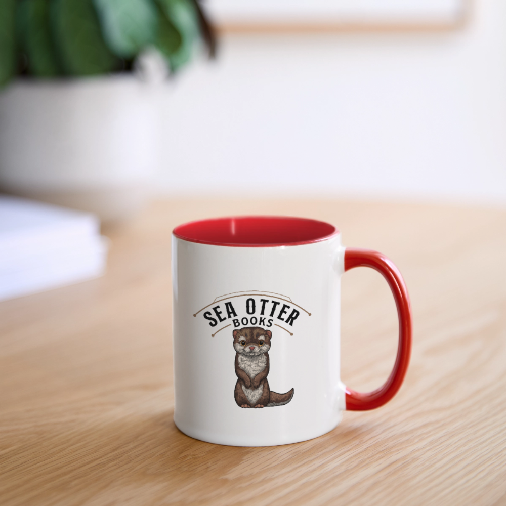 Sea Otter Books Contrast Coffee Mug - white/red