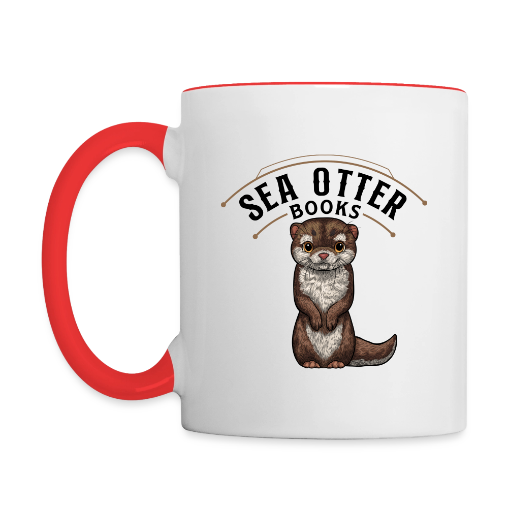 Sea Otter Books Contrast Coffee Mug - white/red