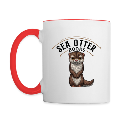 Sea Otter Books Contrast Coffee Mug - white/red