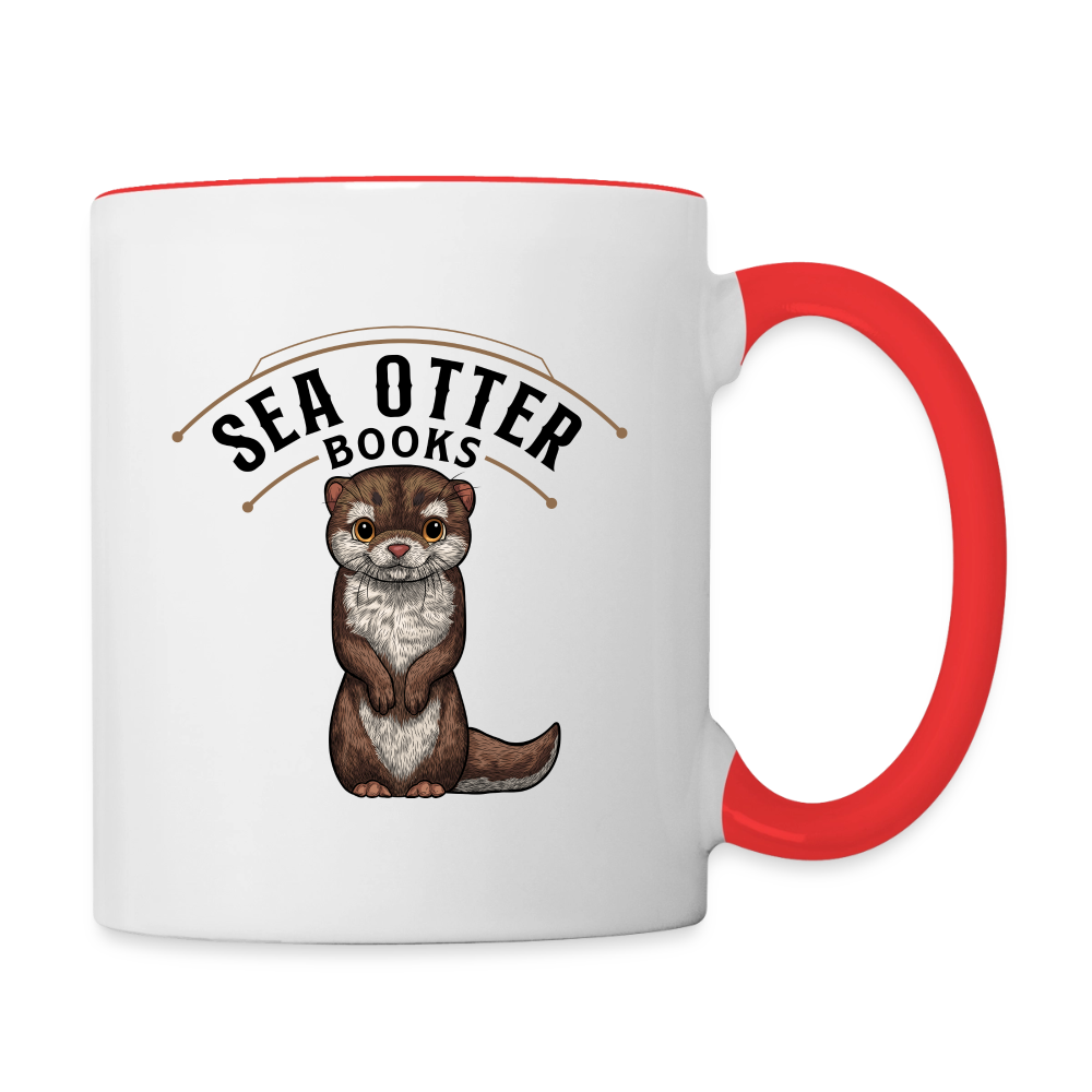 Sea Otter Books Contrast Coffee Mug - white/red