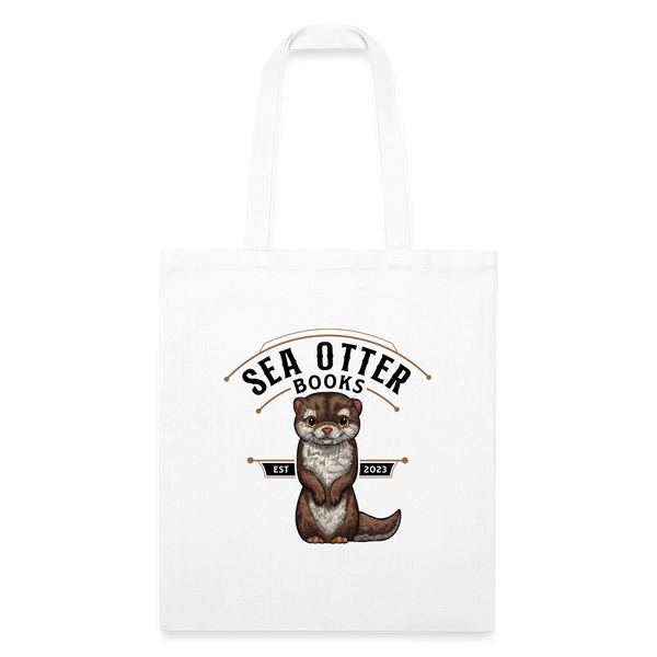 Recycled Tote Bag - Sea Otter Books - white