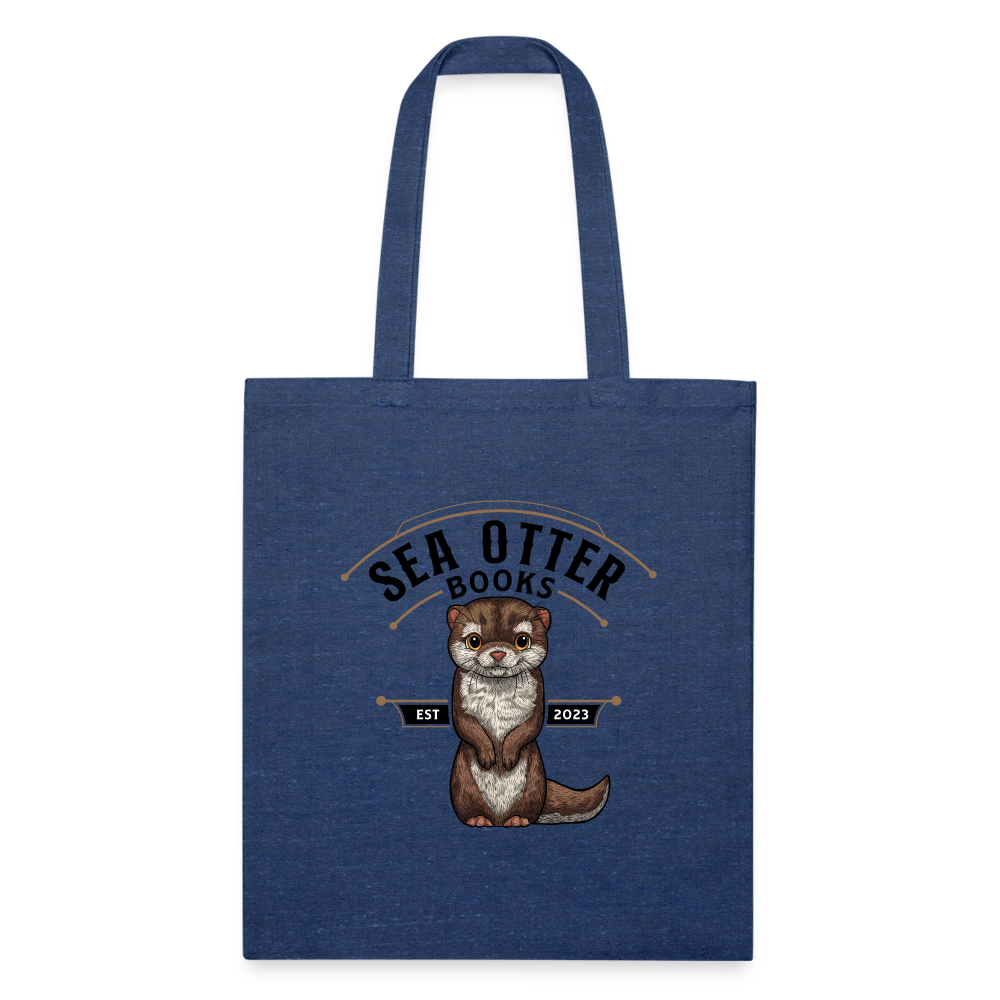 Recycled Tote Bag - Sea Otter Books - heather navy