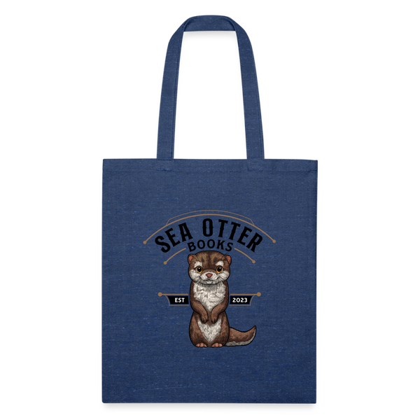 Recycled Tote Bag - Sea Otter Books - heather navy