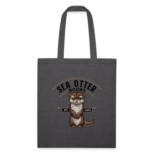 Recycled Tote Bag - Sea Otter Books - charcoal grey