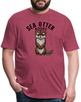 Sea Otter Books T-Shirt - heather burgundy