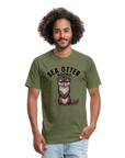 Sea Otter Books T-Shirt - heather military green