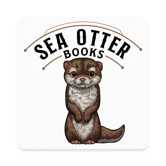 Sea Otter Books Square Magnet - white