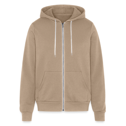 Bella + Canvas Unisex Full Zip Hoodie - tan