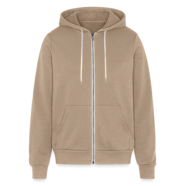 Bella + Canvas Unisex Full Zip Hoodie - tan