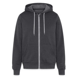 Bella + Canvas Unisex Full Zip Hoodie - charcoal grey