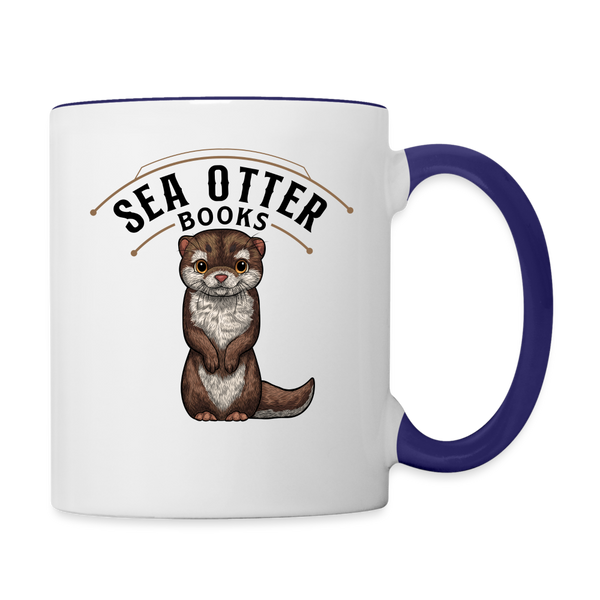 Sea Otter Books Contrast Coffee Mug - white/cobalt blue