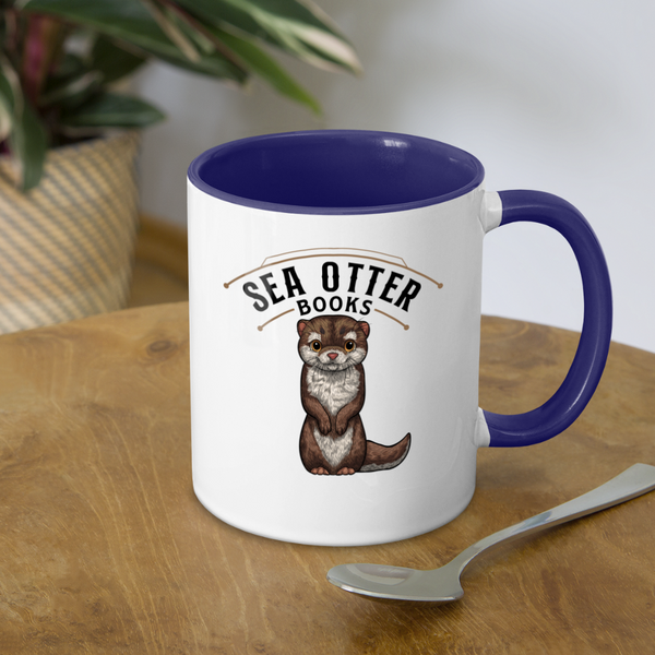 Sea Otter Books Contrast Coffee Mug - white/cobalt blue