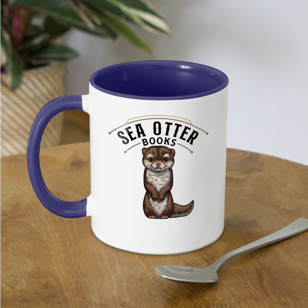 Sea Otter Books Contrast Coffee Mug - white/cobalt blue