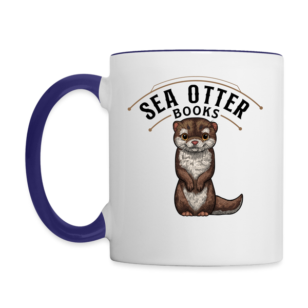 Sea Otter Books Contrast Coffee Mug - white/cobalt blue