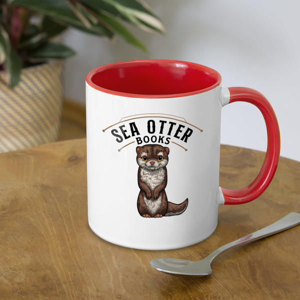 Sea Otter Books Contrast Coffee Mug - white/red