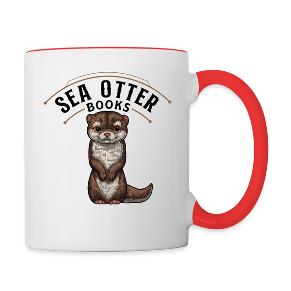 Sea Otter Books Contrast Coffee Mug - white/red