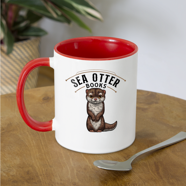 Sea Otter Books Contrast Coffee Mug - white/red