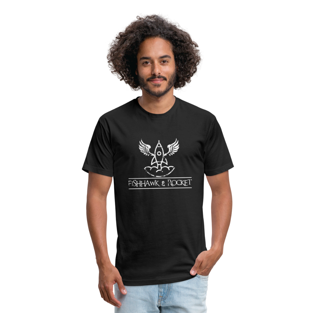 Fishhawk & Rocket Fitted Cotton/Poly T-Shirt - black